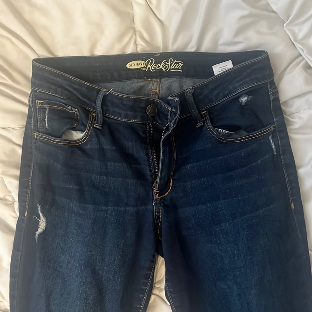 High-Waisted Rockstar Super Skinny Dark Wash Denim